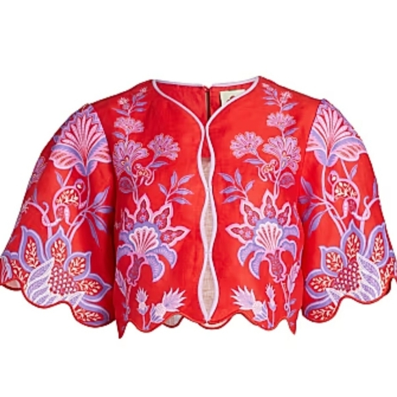 FARM Rio Red Floral Crop Top - Picture 2 of 12